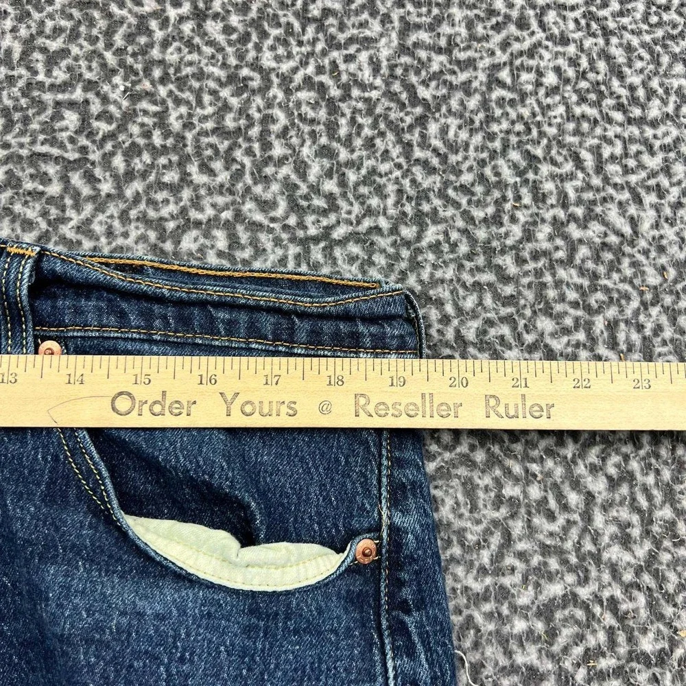 Levis 505 Jeans Men 38x32 Regular Fit Straight Leg Blue Denim Faded